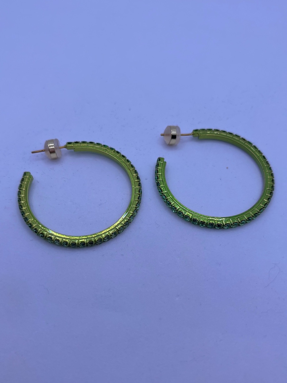 “Ava” Hoop Earrings - Metallic Matte Lemongrass